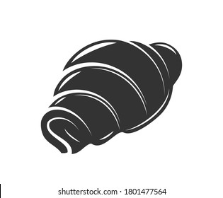 Croissant einzeln auf weißem Hintergrund. Geschmackselemente für Bäckereien. Vektorgrafik