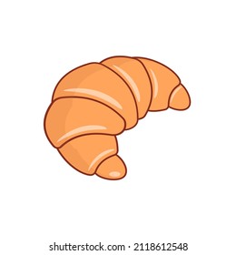 Croissant isolated on white background. Beautiful croissant, vector illustration