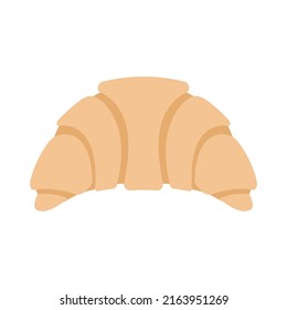 Croissant isolated on white background. Flat tasty dessert. Cartoon vector illustration of candy food