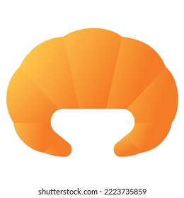 Croissant aislado en fondo blanco, ilustración, icono, elemento