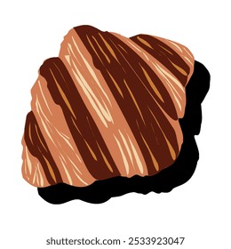 Croissant isolated on white background. Bakery vector illustration. Cake and sweet or dessert. 
