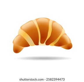 Croissant isolated on white background. French croissant. Vector realistic illustration