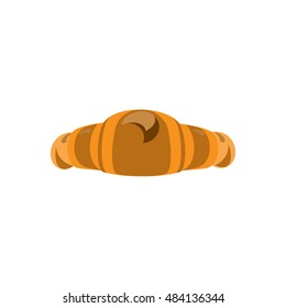 Croissant isolated on a white background. French croissant icon in flat design