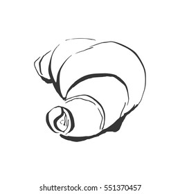 Croissant isolated on white background. Hand drawn food. Element of food in the sketch style. Vector illustration.