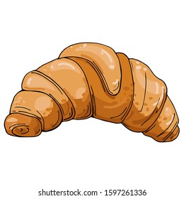 
Croissant isolated vector, hand drawing