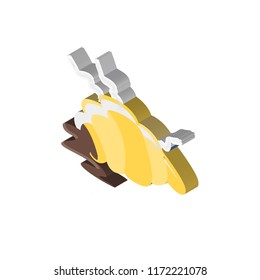 Croissant isometric left top view 3D icon