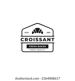 Croissant Label or Croissant Logo Vector Isolated. Best Croissant Label For Fresh Baked Product Packaging Design.