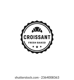 Croissant Label Vector or Croissant Stamp Vector Isolated. Best Croissant Stamp For Fresh Baked Product Packaging Design.
