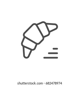 Croissant line icon