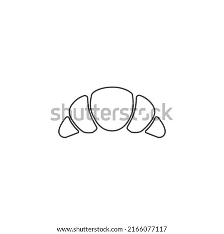 Croissant line icon flat vector sign