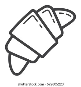 Croissant line icon, food and drink, sweet sign vector graphics, a linear pattern on a white background, eps 10.