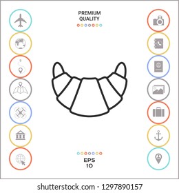 Croissant line icon. Graphic elements for your design