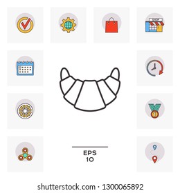 Croissant line icon. Graphic elements for your design