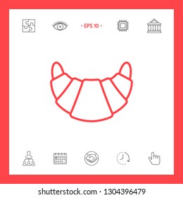 Croissant line icon. Graphic elements for your design