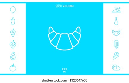Croissant line icon. Graphic elements for your design