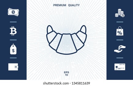 Croissant line icon. Graphic elements for your design