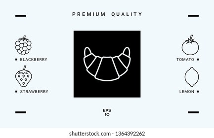 Croissant line icon. Graphic elements for your design