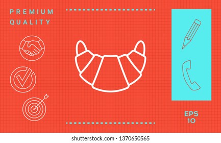 Croissant line icon. Graphic elements for your design