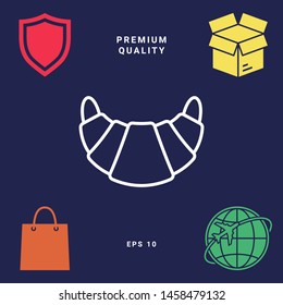 Croissant line icon. Graphic elements for your design