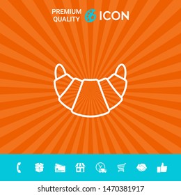 Croissant line icon. Graphic elements for your design