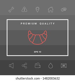 Croissant line icon. Graphic elements for your design