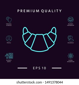 Croissant line icon. Graphic elements for your design
