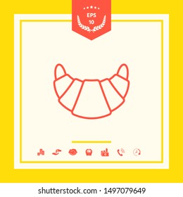 Croissant line icon. Graphic elements for your design
