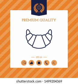 Croissant line icon. Graphic elements for your design