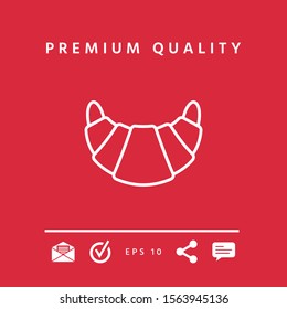 Croissant line icon. Graphic elements for your design