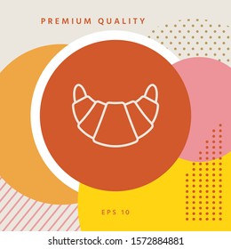 Croissant line icon. Graphic elements for your design