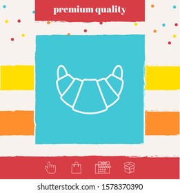 Croissant line icon. Graphic elements for your design