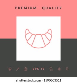 Croissant line icon. Graphic elements for your design