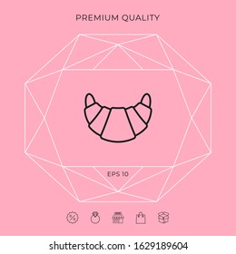 Croissant line icon. Graphic elements for your design