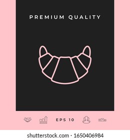 Croissant line icon. Graphic elements for your design