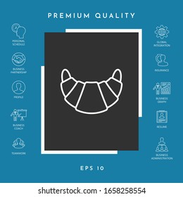 Croissant line icon. Graphic elements for your design