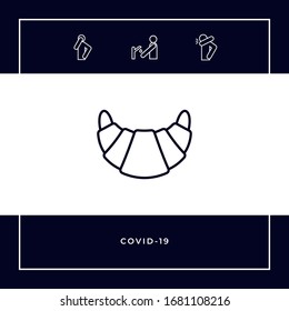 Croissant line icon. Graphic elements for your design