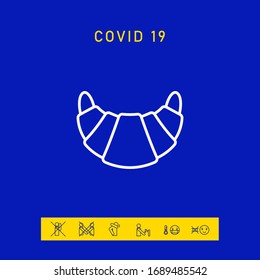 Croissant line icon. Graphic elements for your design