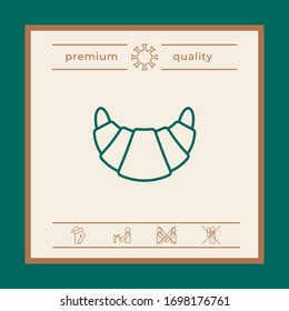 Icono de línea croissant. Elementos gráficos para el diseño