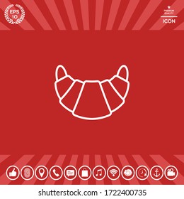 Symbol für eine Croissant-Linie. Grafische Elemente für Ihr Design