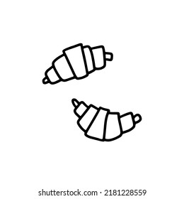 Croissant line icon. Hand drawn black vector illustration. Logo and branding.
