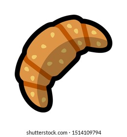 Croissant line icon isolated on a white background.