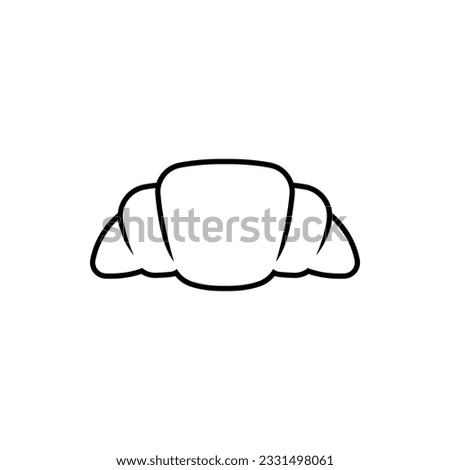 croissant line icon isolated on white background.