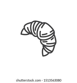 Croissant line icon. linear style sign for mobile concept and web design. Bagel cake outline vector icon. Symbol, logo illustration. Vector graphics