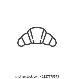 Croissant line icon. linear style sign for mobile concept and web design. Croissant roll outline vector icon. Symbol, logo illustration. Vector graphics