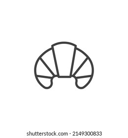 Croissant line icon. linear style sign for mobile concept and web design. Bakery croissant outline vector icon. Symbol, logo illustration. Vector graphics