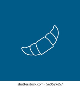 Croissant Line Icon On Blue Background