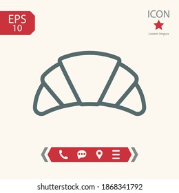 croissant line icon, outline vector illustration.