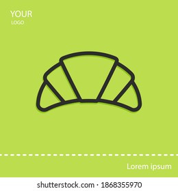 croissant line icon, outline vector illustration.