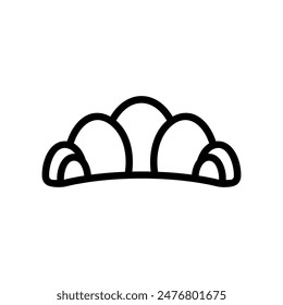 Icono de línea de croissant Plantilla de diseño de Vector e ilustración con trazo editable
