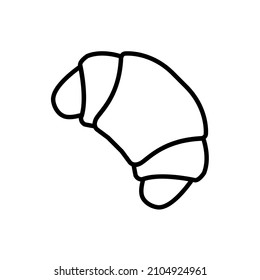 Croissant line icon, vector outline logo isolated on white background